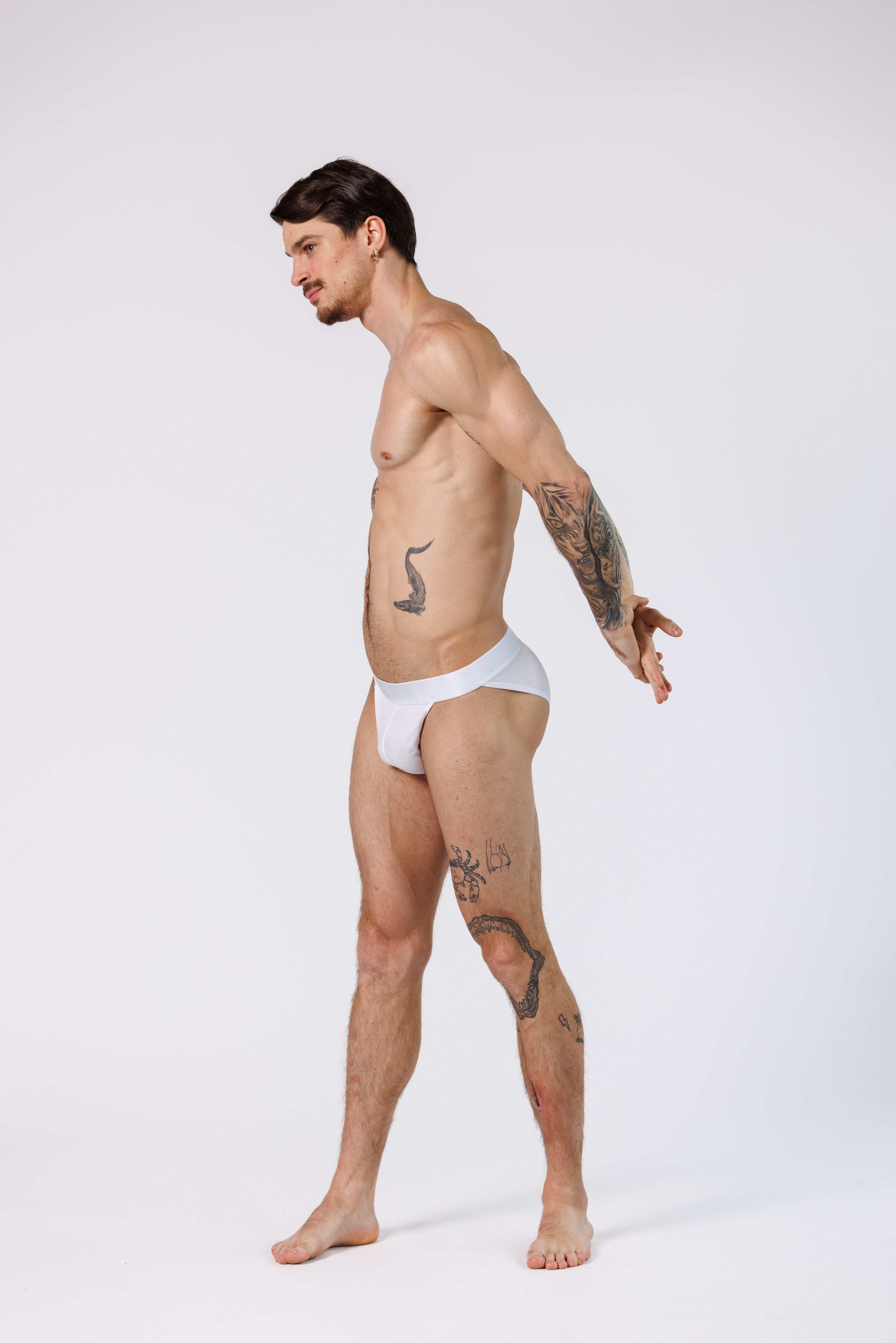 SQUAT BRIEFS MONOCHROME WHITE - 30% OFF