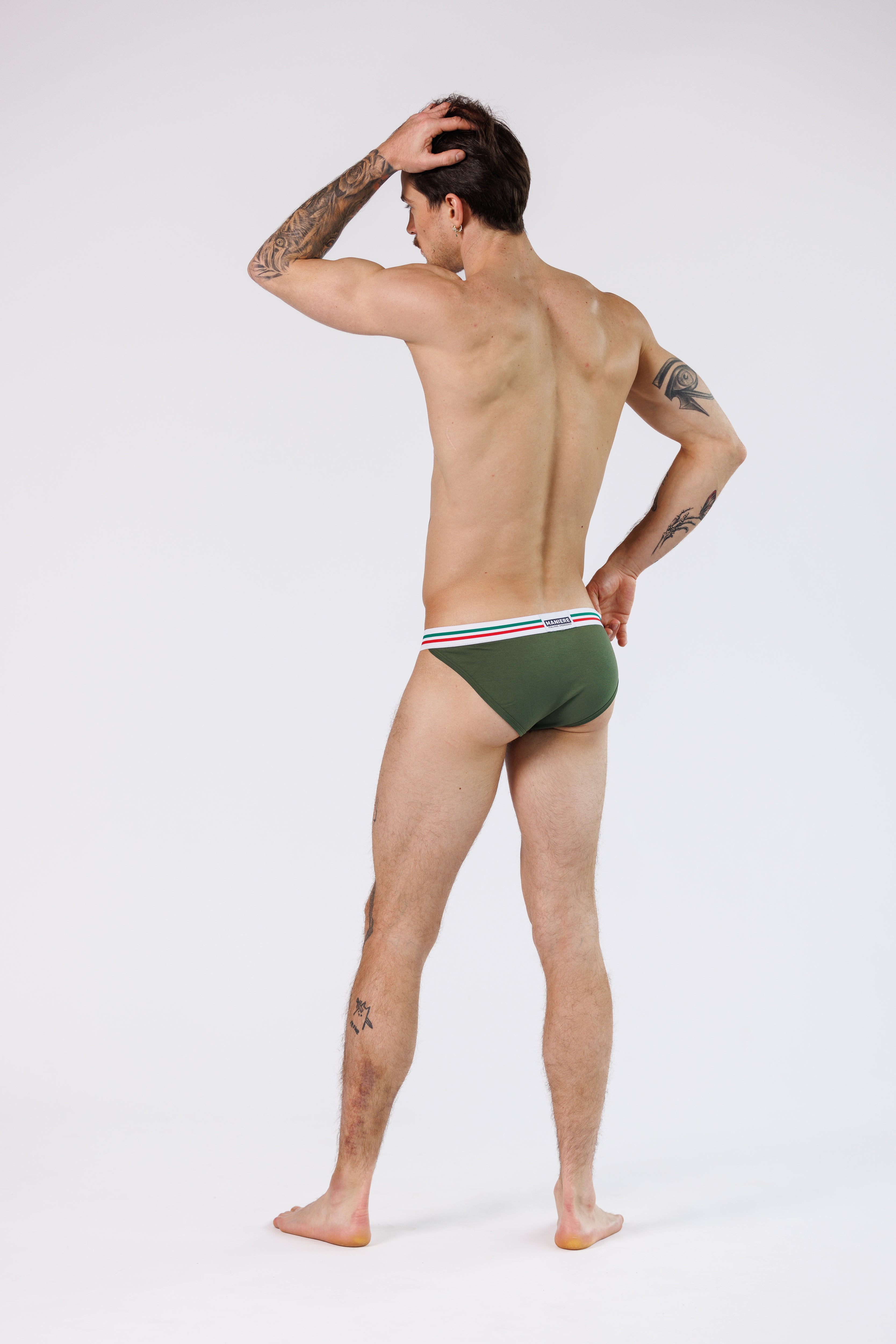 SQUAT BRIEFS TRICOLOR GREEN