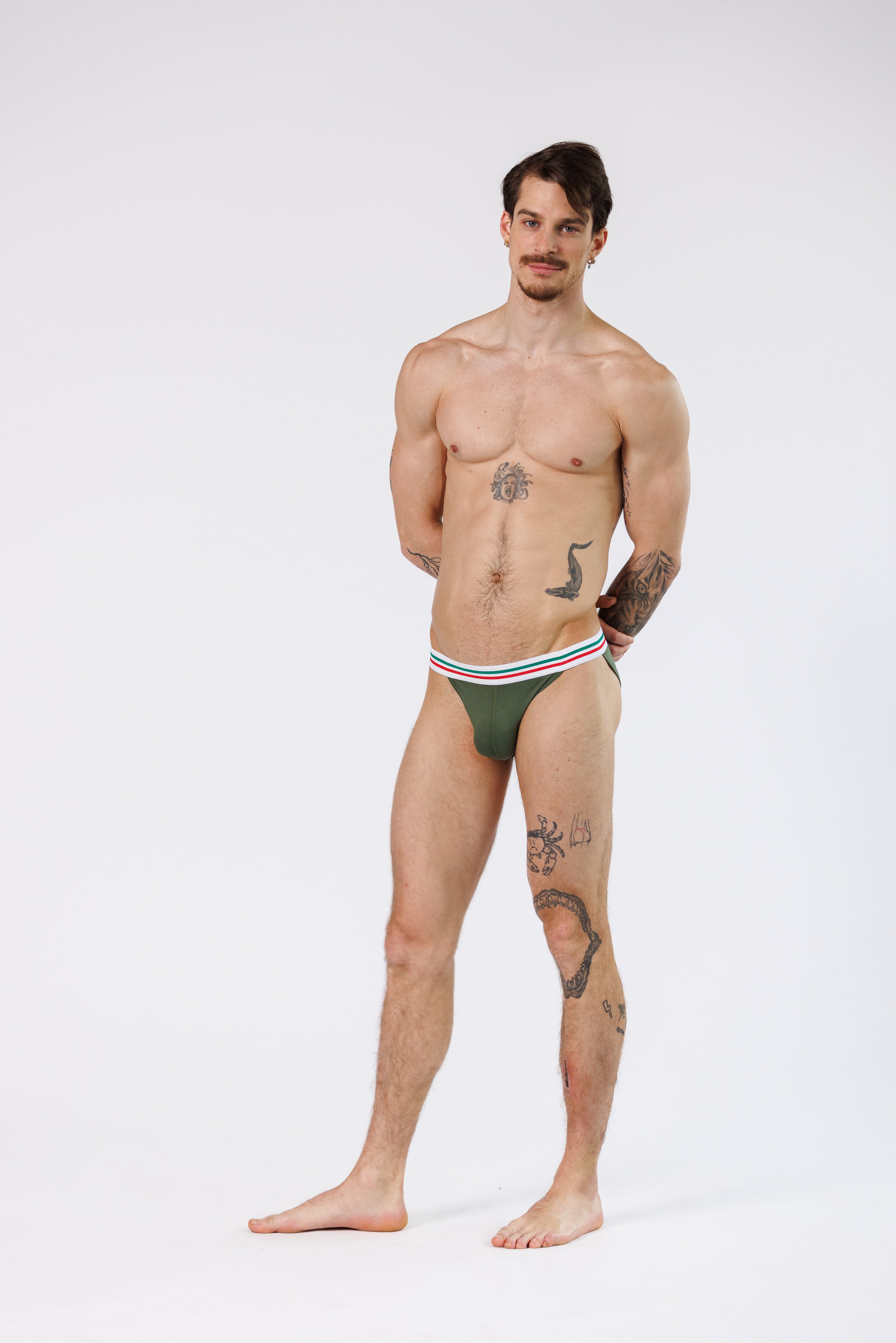 SQUAT BRIEFS TRICOLOR GREEN