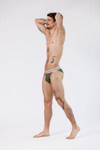 SQUAT BRIEFS TRICOLOR GREEN