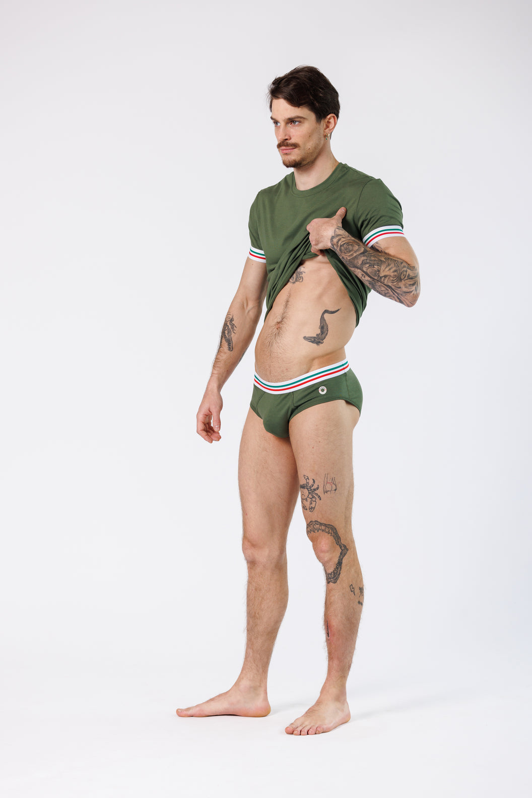 PACK T-SHIRT + BRIEFS TRICOLOR GREEN